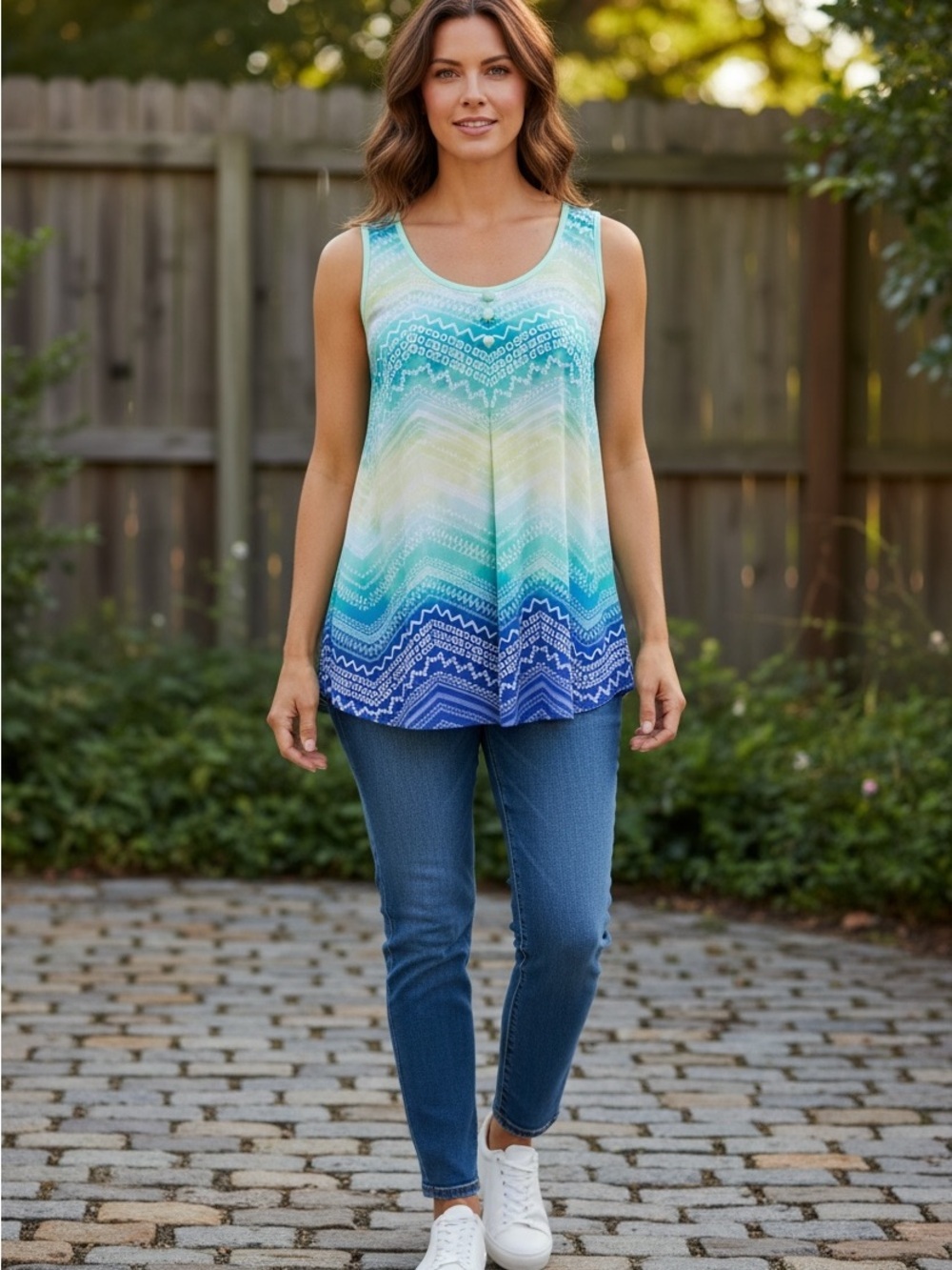 Candie’s Blue Aqua Tie Back Tank Top